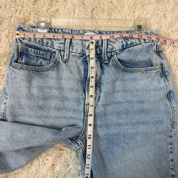 Good American GOOD STANDARD BERMUDA SHORTS denim SZ 4/27 high rise washed blue - Picture 5 of 10